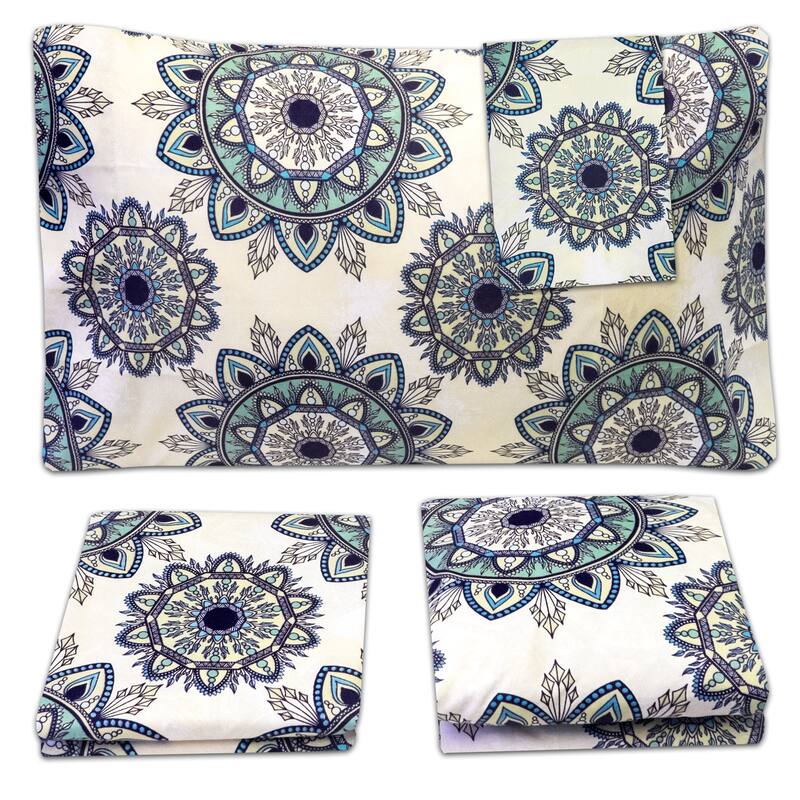 Sweet Home Collection Ashley 4 Piece Printed Sheet Set, Double Brushed Microfiber
