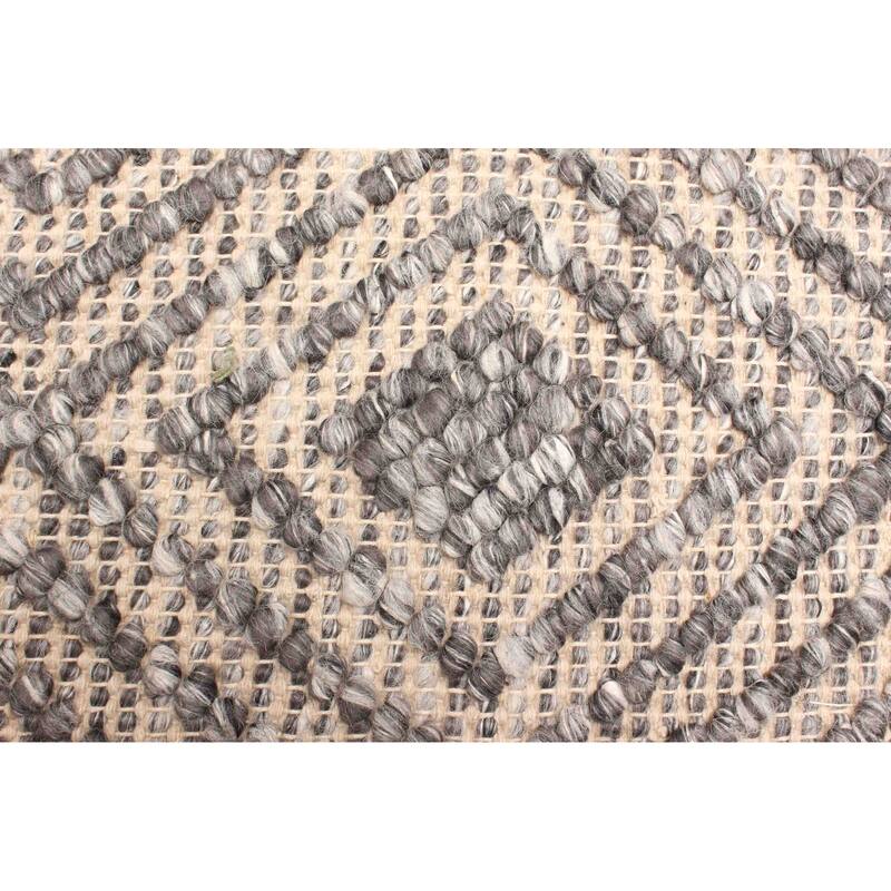 ECARPETGALLERY Braid weave Sienna Dark Grey Wool Rug - 5'4 x 7'4