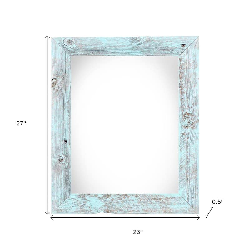 HomeRoots 20" x 24" Blue Solid Wood Hanging Picture Frame