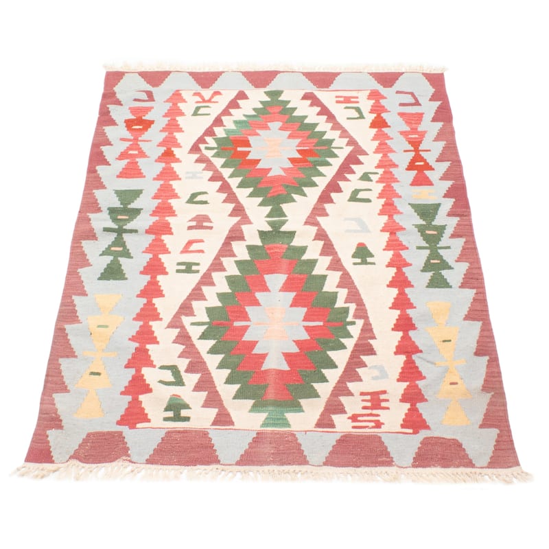 ECARPETGALLERY Flat-Weave Sivas Cream Wool Kilim - 3'10 x 5'10