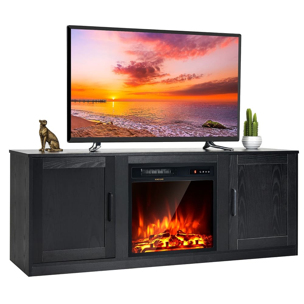 Costway 58'' Fireplace TV Stand Entertainment Console W/ 18'' Electric