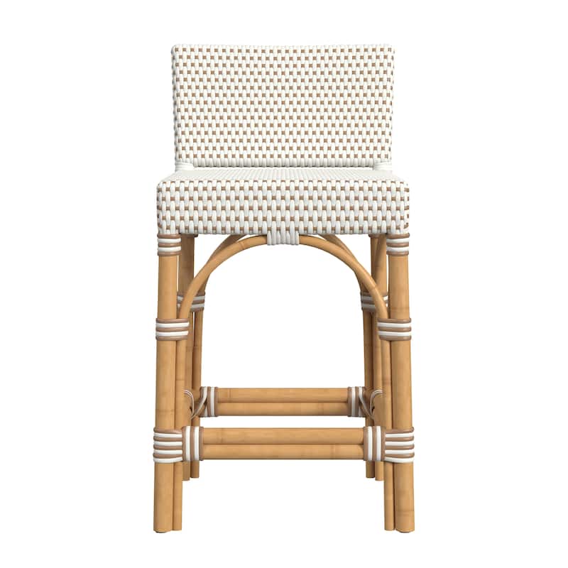 Amalfi 24.5 in. Seat Height Outdoor Counter Stool with Back