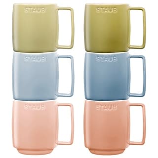 Staub Ceramic Dinnerware 6-pc 12 oz. Mug Set - Macaron Pastels - 6