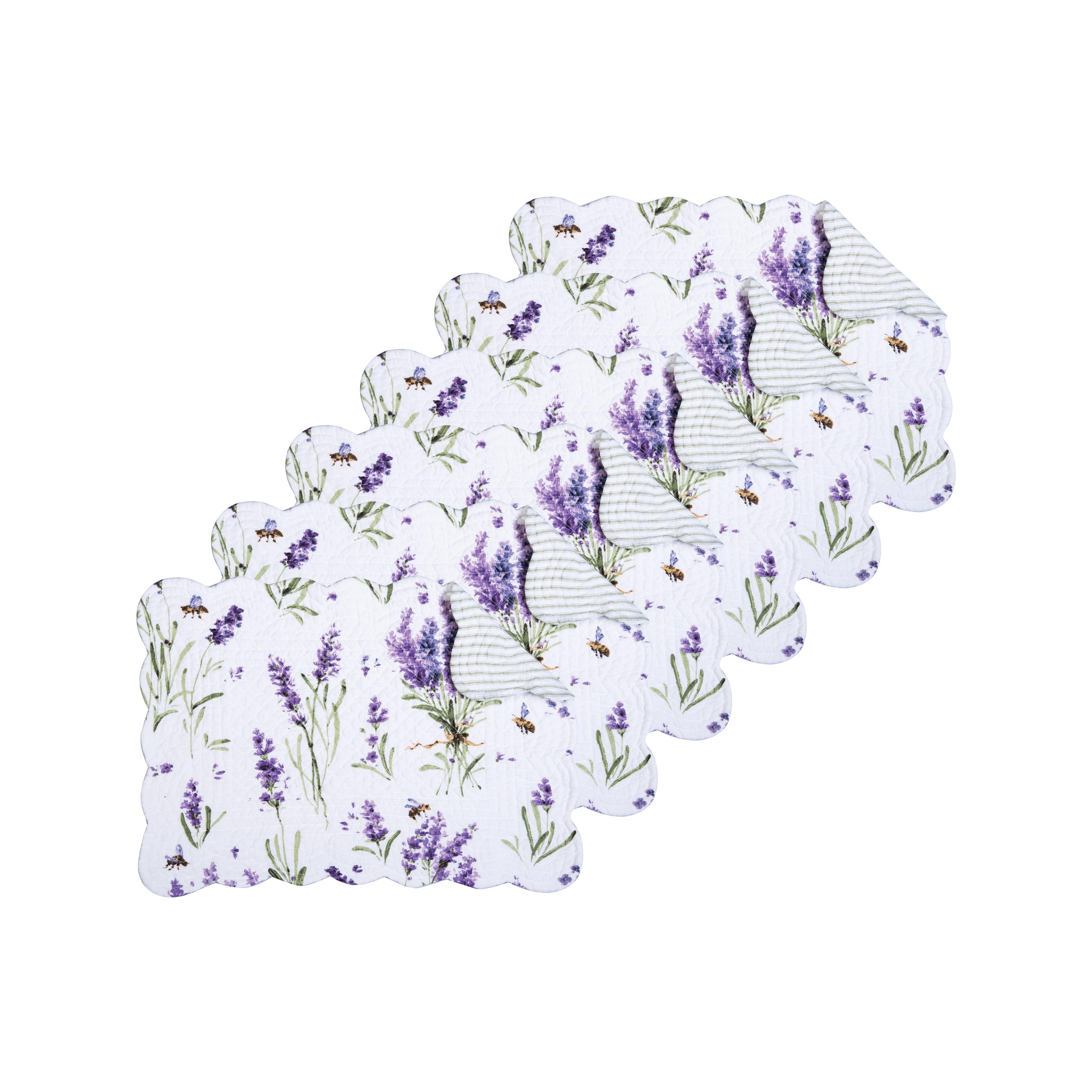 Lavender Fields Quilted Placemat Set 6