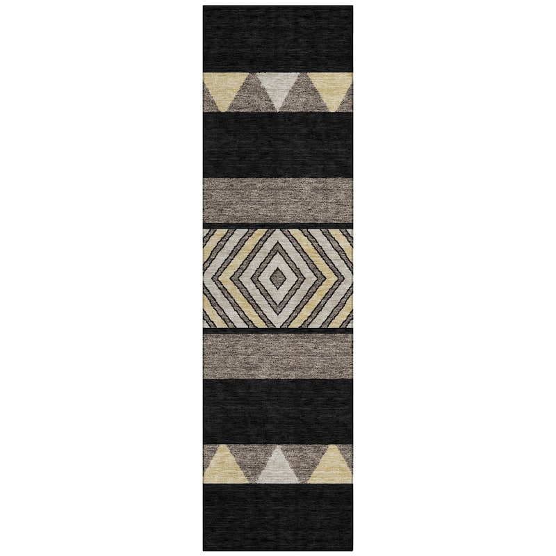 Machine Washable Indoor/ Outdoor Global Boho Chantille Rug