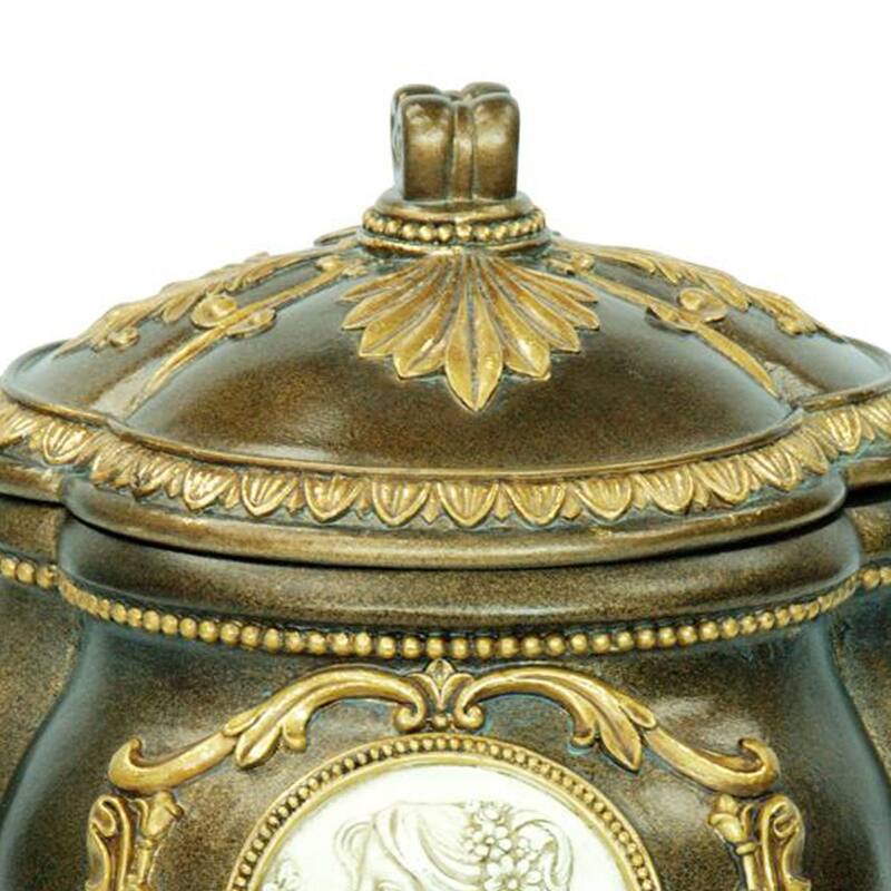 9" Tall Decorative Jewelry Box, Bronze finish