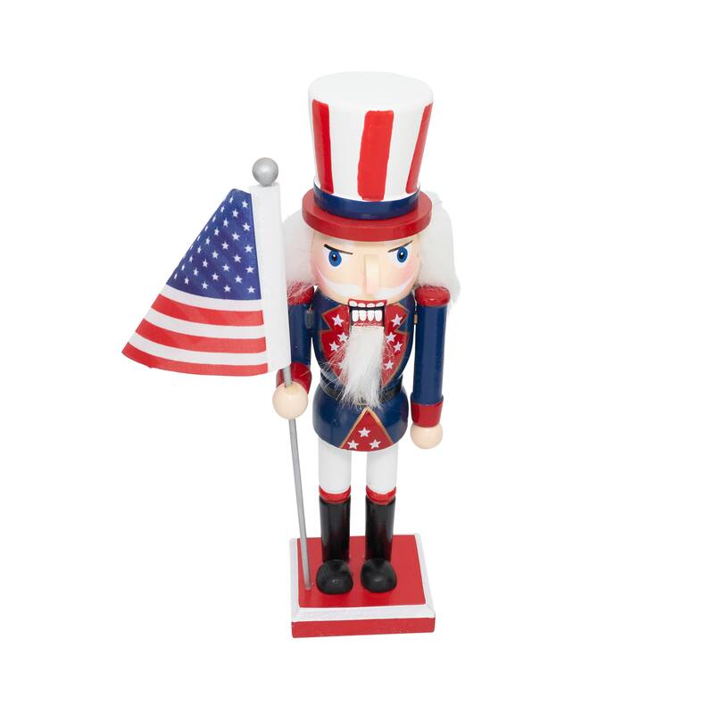 Traditional Nutcracker Figurine, Holiday Décor - Patriotic - 10"