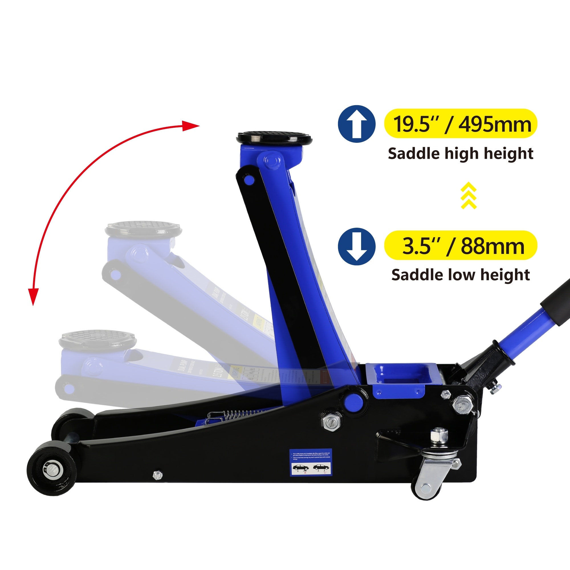 2.5 Ton Low Profile Floor Jack Steel Racing Floor Jack with Dual
