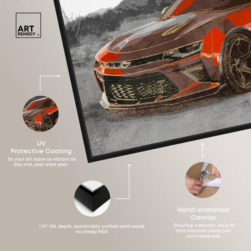Red Sports Car Canvas by Art Remedy