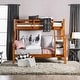 preview thumbnail 7 of 8, Biff Transitional Twin over Full Solid Wood Bunk Bed with Ladder by Furniture of America