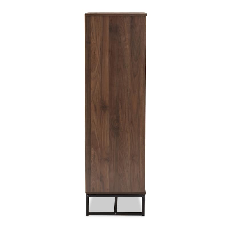 Neil Brown Wood and Black Finished Metal Multipurpose Storage Cabinet