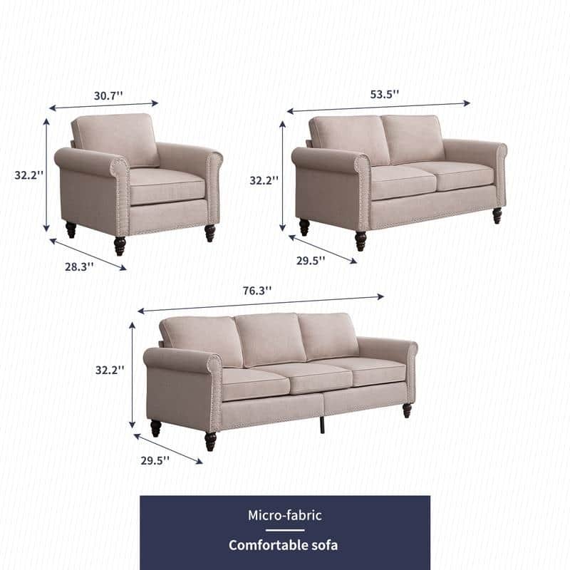 Mixoy Sectional Sleeper Sofa,Single Couch & Loveseat Couch &3 Seater Sofa, DIY Combination for Living Room