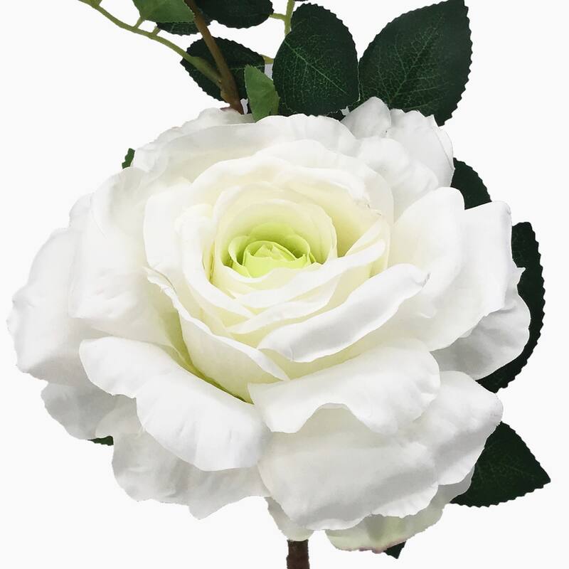 Enova Home 17" Tall Artificial Silk Open Roses Stem Fake Flowers Spray for Home Wedding Party Decoration
