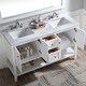 preview thumbnail 13 of 17, BATHLET 60 inch Double Sink White Bathroom Vanity with Open Shelf Carrara Marble Top