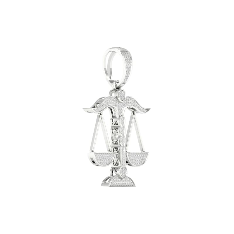 1/2ct TDW Diamond Scales of Justice Pendant in 10k Gold for Men