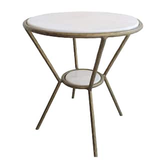 Uttermost Refuge Round White Side Table - 23 W  X 25.5 H X 23 D (in)