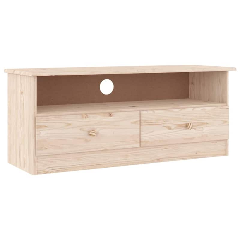 vidaXL TV Stand with Drawers ALTA 39.4"x13.8"x16.1" Solid Wood Pine - 39.4" x 13.8" x 16.1"