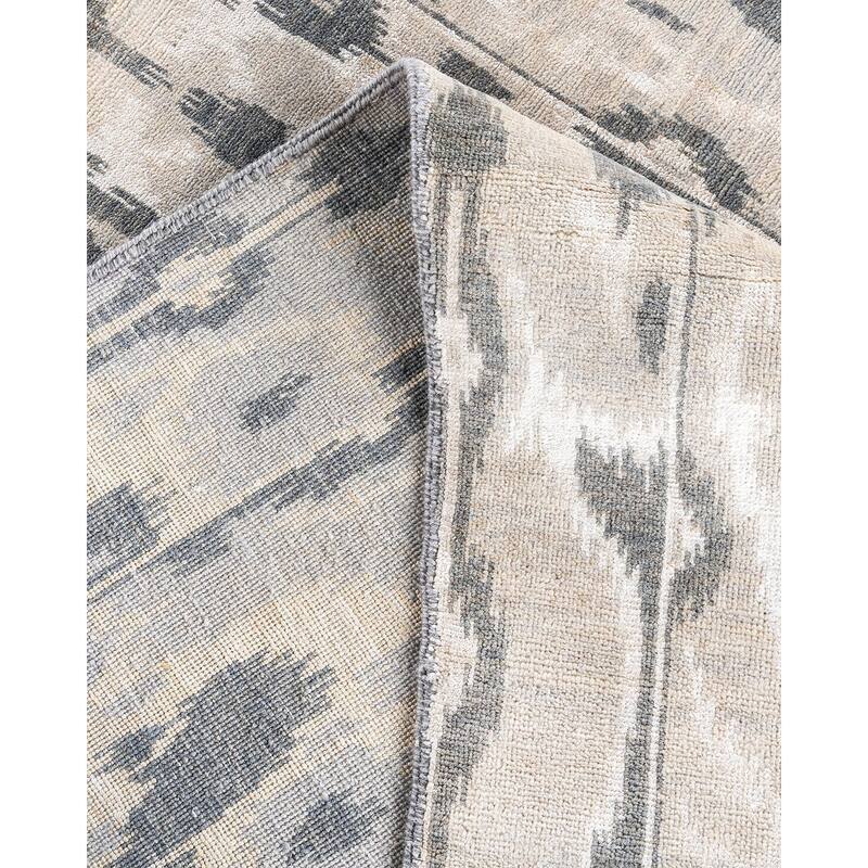 Ikat One-of-a-Kind Handmade Area Rug - Gray, 8' 10" x 11' 10" - 8' 10" x 11' 10"