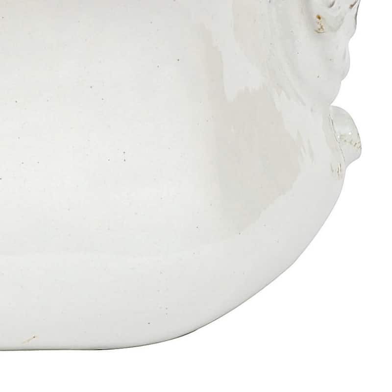 White Terracotta Cache Pot