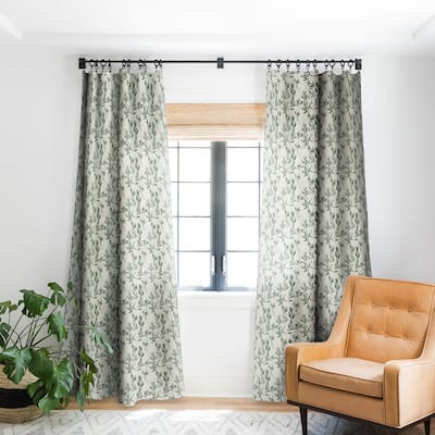 Blackout Olive Bloom Made-to-Order Curtain Panel (One Panel)