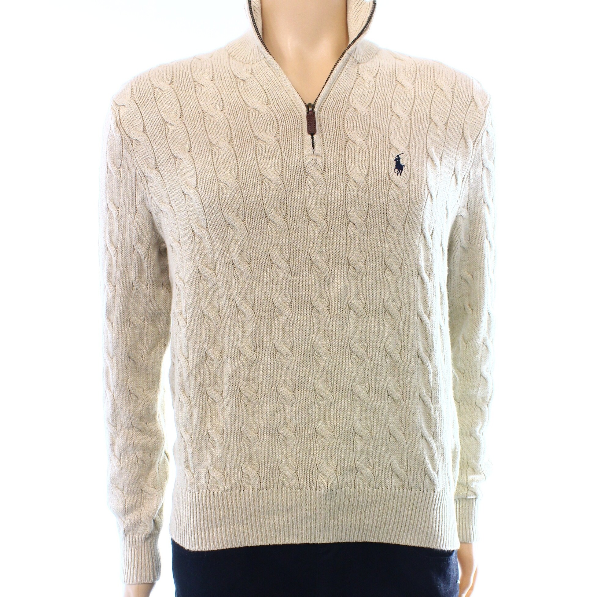 beige ralph lauren quarter zip