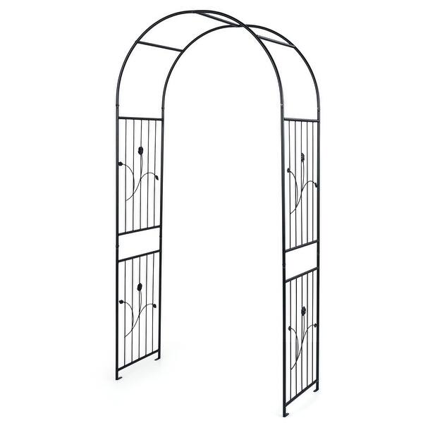Gymax Garden Arch 87'' Tall Heavy Duty Metal Arbor Trellis Archway for ...
