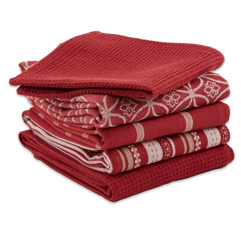DII Assorted Kitchen Dishtowel & Dishcloths (Set of 5)