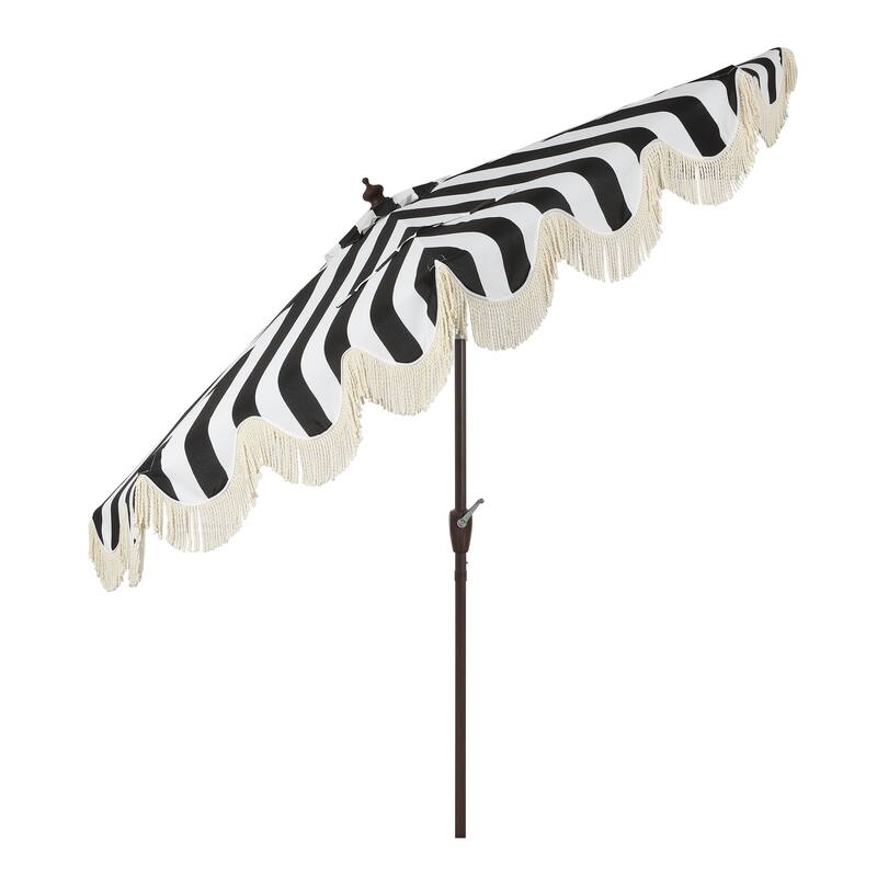 9ft Half Market Umbrella, Scalloped, Crank, Tilt, UV, by JONATHAN Y