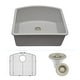 preview thumbnail 2 of 8, Lexicon Platinum 2321D Quartz Composite Single Bowl Kitchen Sink
