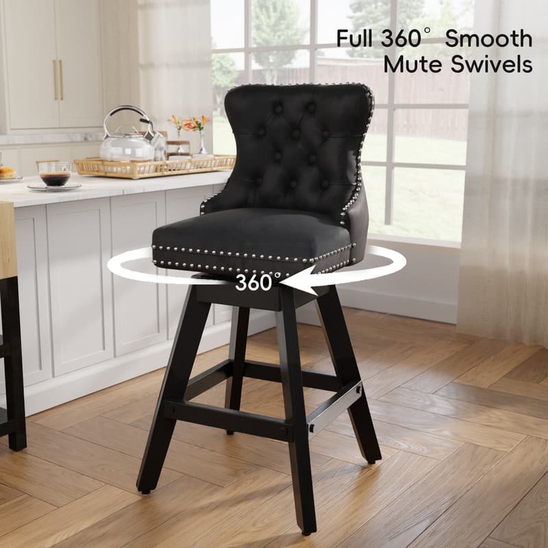 Swivel Velvet Leisure Style Bar stools Set of 8