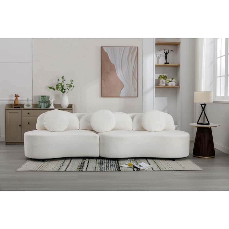103.9" Modern Living Room Sofa Lamb Velvet Upholstered Couch Furniture for Home