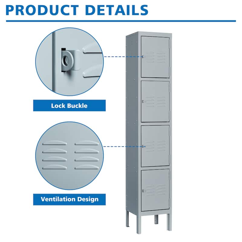 Metal Locker 4 Doors - N/A