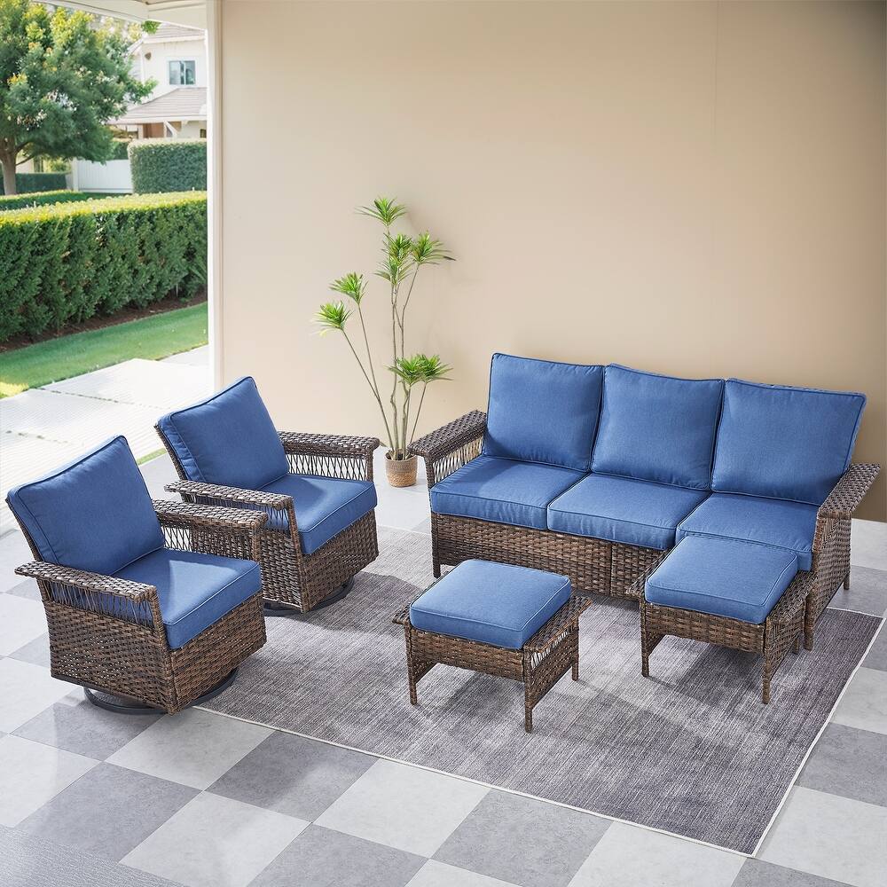 Gymojoy 5 Pieces Rattan Outdoor Patio Conversation Sets