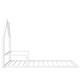 preview thumbnail 7 of 7, White Twin Size Metal Floor Bed with House-shaped Headboard