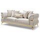 preview thumbnail 3 of 2, Furniture of America Sawer Glam 2-Piece Beige Upholstered Sofa Set with Stainless Steel Frame
