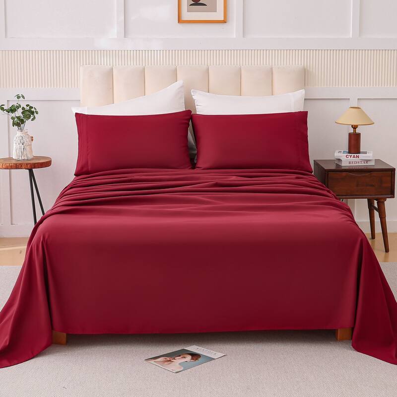 Shatex Soft Skin-Friendly 4-Piece Deep pocket Bed Sheet Set