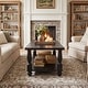 preview thumbnail 11 of 14, Farmhouse Coffee Table with Storage Shelf, French Country Living Room Table