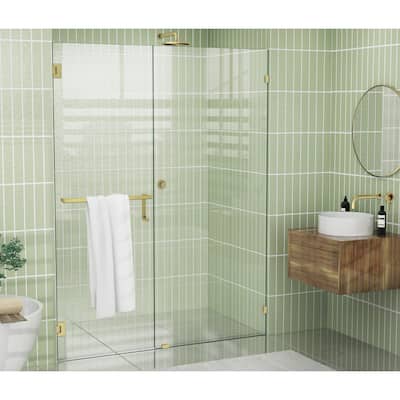 Glass Warehouse 78" x 58.25" Frameless Towel Bar Shower Door - Wall Hinge