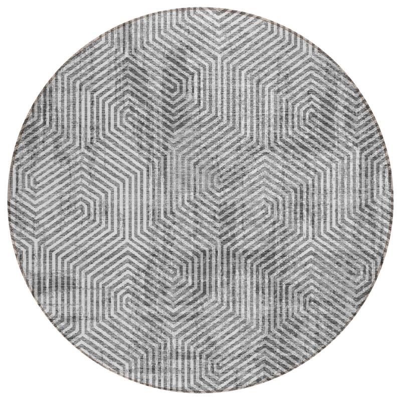 Machine Washable Indoor/ Outdoor Chantille Contemporary Maze Rug