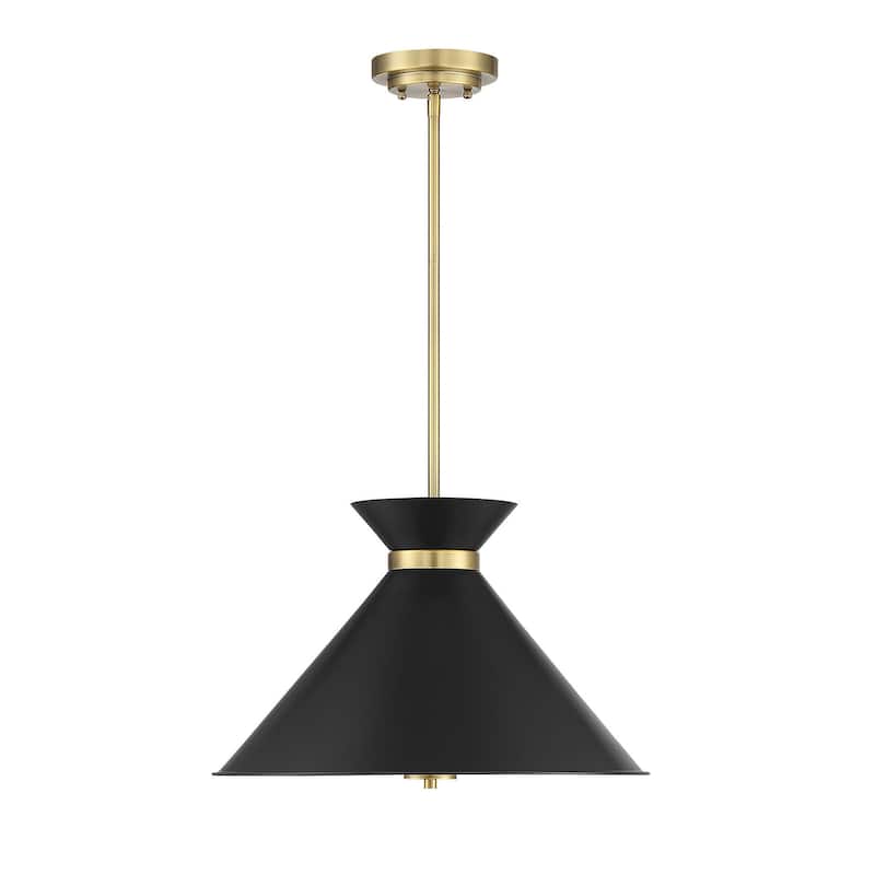 Savoy House Lamar 18" Wide Pendant with Metal Shade and Accented Band
