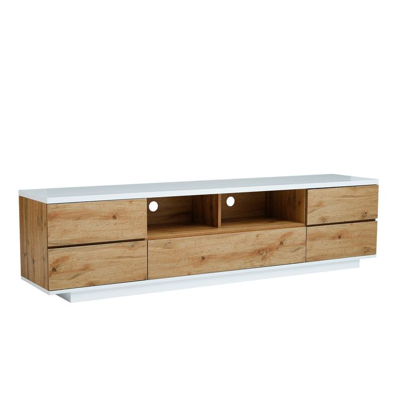 Modern TV Stand Versatile Storage Function TV Stand, for TVs Up to 80" with Door Rebound Device, for Living Room, Bedroom