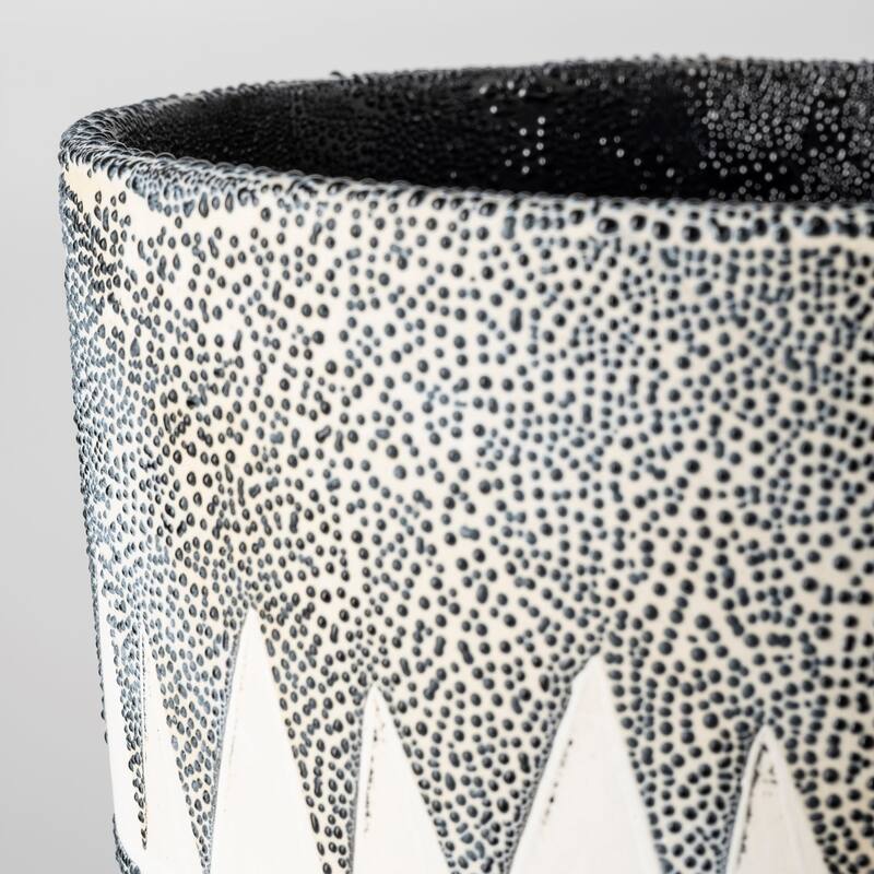 Delaney Large Gray Patterned Ceramic Vase
