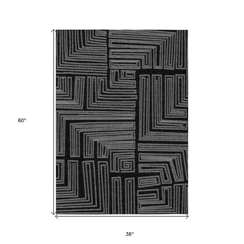 HomeRoots Geometric Transitional Rectangle Outdoor Rug