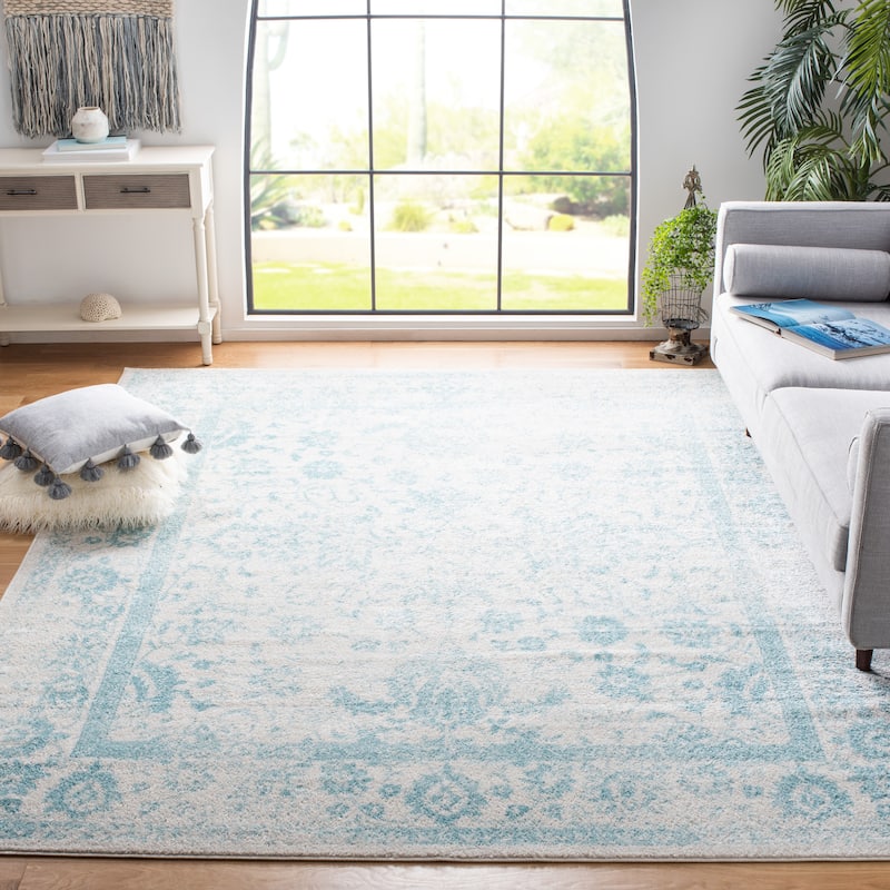 SAFAVIEH Adirondack Dakota Rustic Shabby Chic Distressed Rug - 11'x15' - Ivory/Light Blue