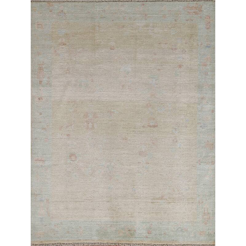 Hand Knotted Oriental 100% Wool Carpet Traditional Geometric Beige & Ivories Art Deco Area Rug - 4' 11'' X 4' 0''