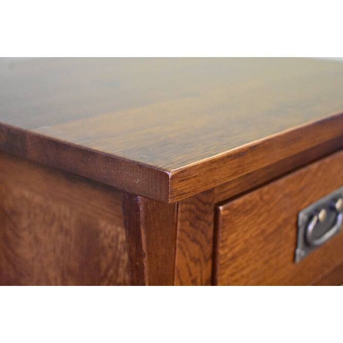 Mission Style Solid Quarter Sawn Oak Keyhole Nightstand - Model A26