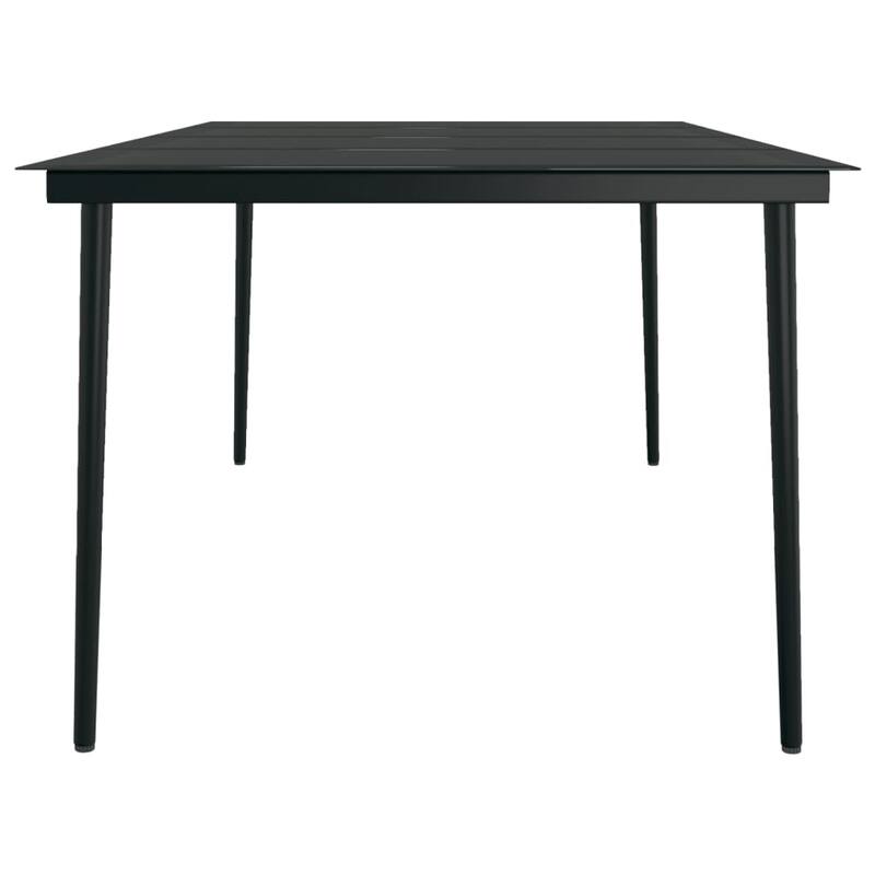 vidaXL Patio Dining Set Seat 3/5/7 Piece Black/Gray 31.5"/55.1" Table Length