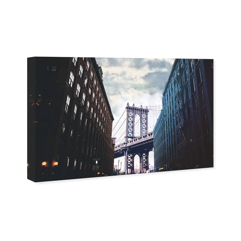 Wynwood Studio Canvas Architecture and Buildings Dumbo Brooklyn Blue and Modern & Contemporary Wall Art Canvas Print