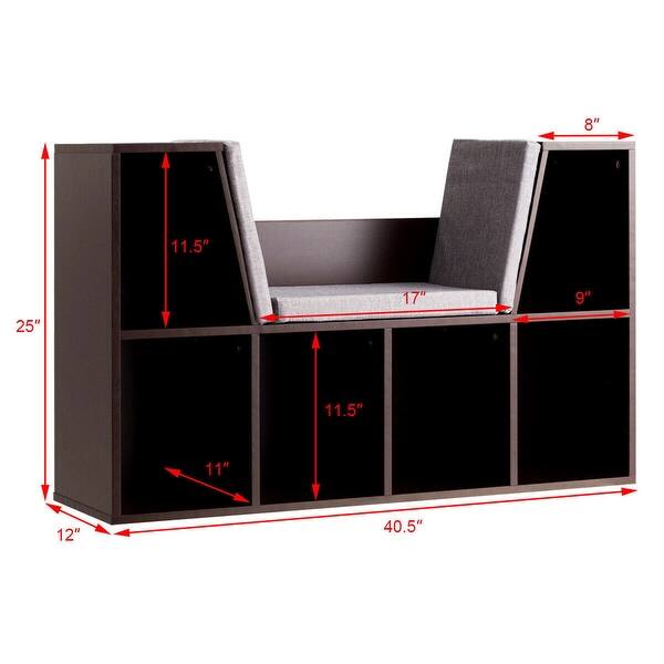 Children's Locker Upholstered Bookcase Multifunctional Reading Rack ...