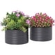 preview thumbnail 2 of 25, Outsunny Galvanized Raised Garden Bed Set of 2, Planters for Outdoor Plants with Safety Edging, Easy-to-assemble Stock Tanks